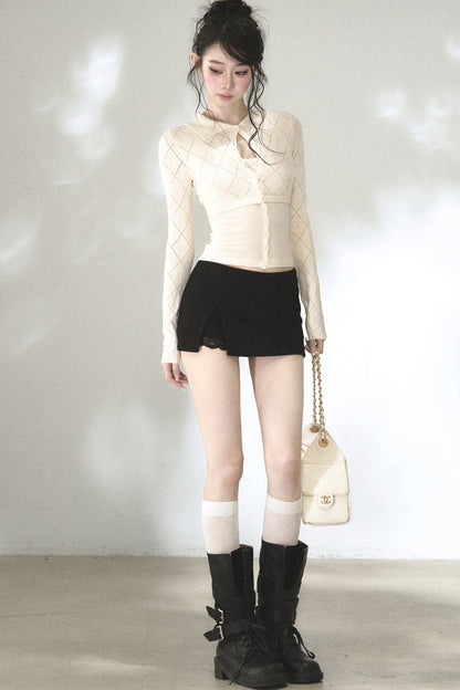 Retro Waist-Slimming Knit Cardigan