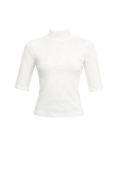 Slim-Fit Half-High Collar Knit Base Top