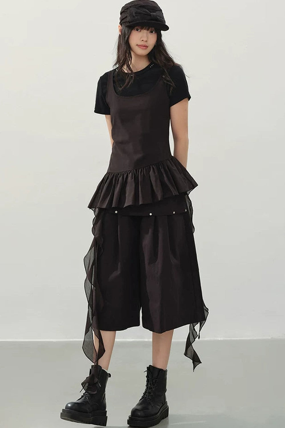 Shorts larges cargo noirs