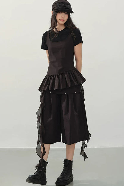 Shorts larges cargo noirs