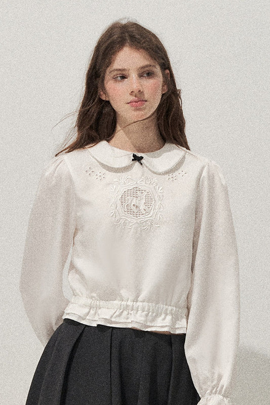 Lyocell Deer Collar Blouse