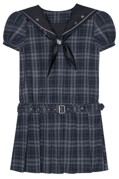 Plaid Sailor Collar Dress