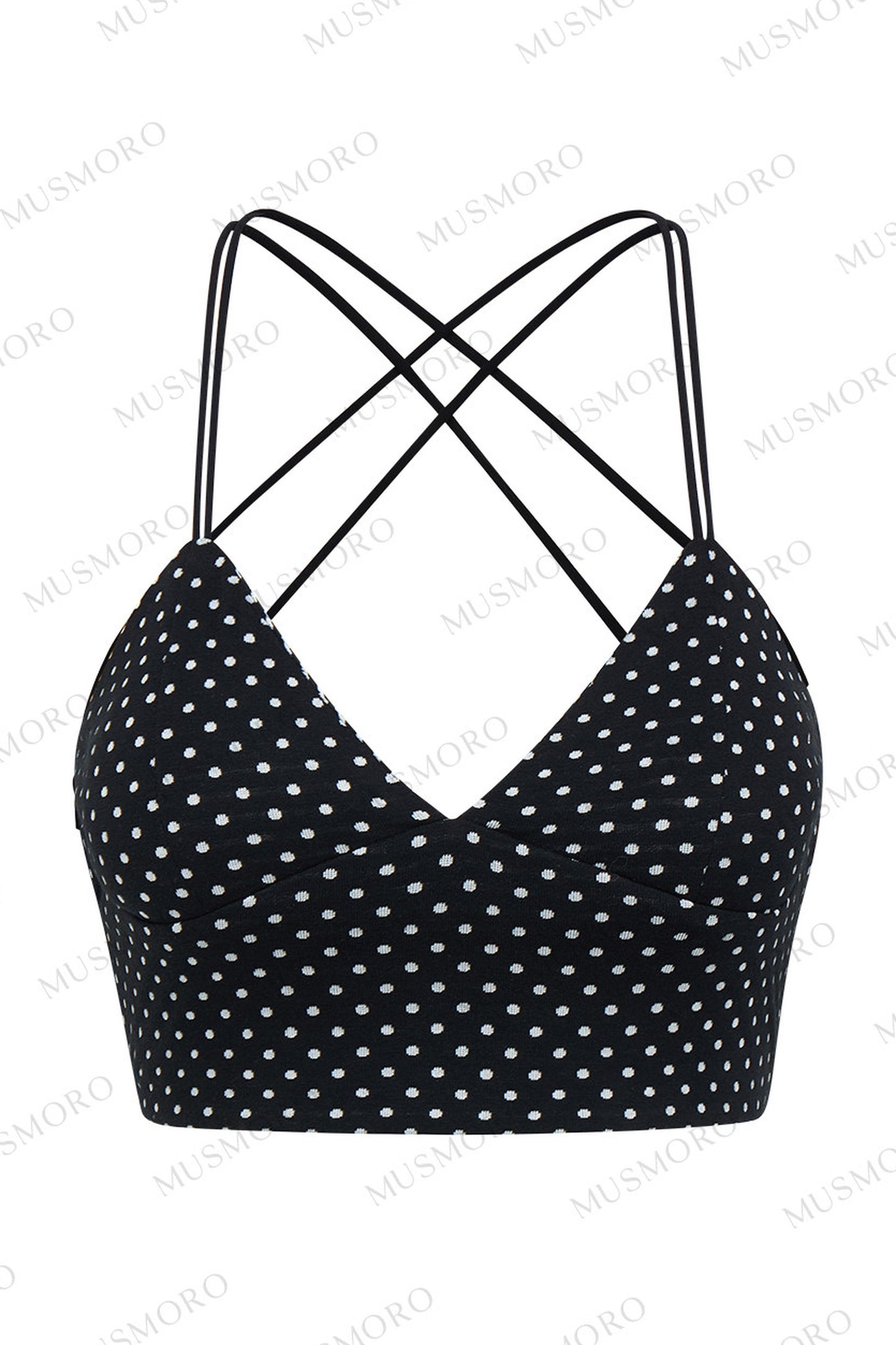 Polka Dot Cross-Back Top