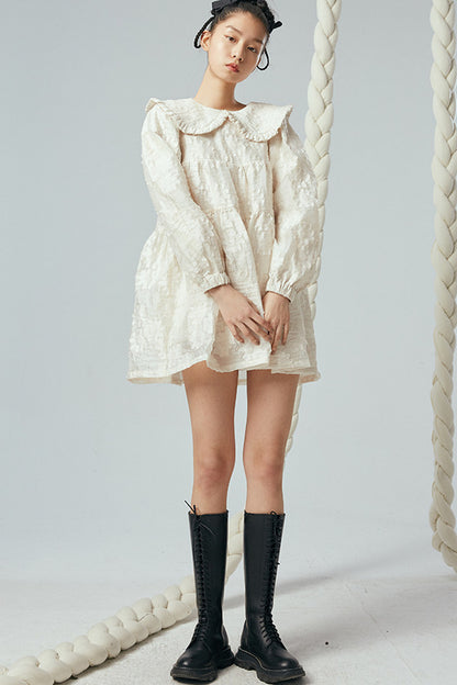 Ruffled Peter Pan Collar Dress