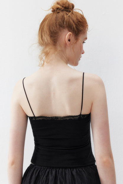 Black Tencel Lace Camisole