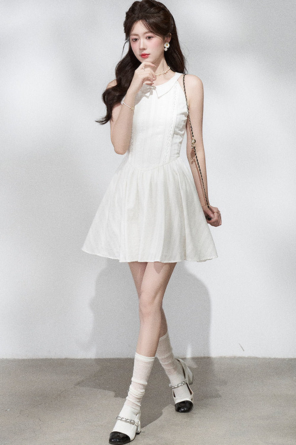 French Collar Bow Dress