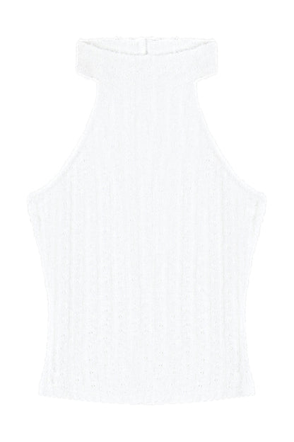 Completo 3 pezzi con canotta all'americana a maglia e cappotto