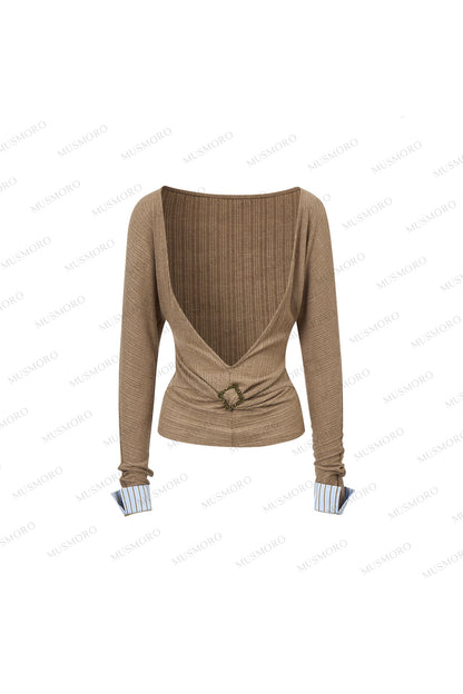 Layered-Look Knit Top Set-Up