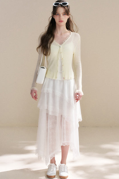Heavyweight Tencel Lace Cardigan