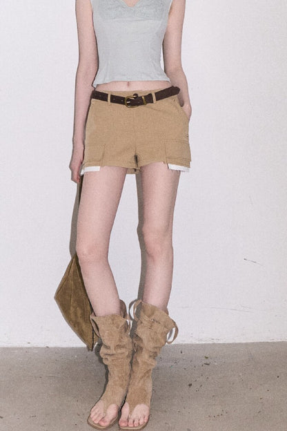 Color-Blocked Linen Pants