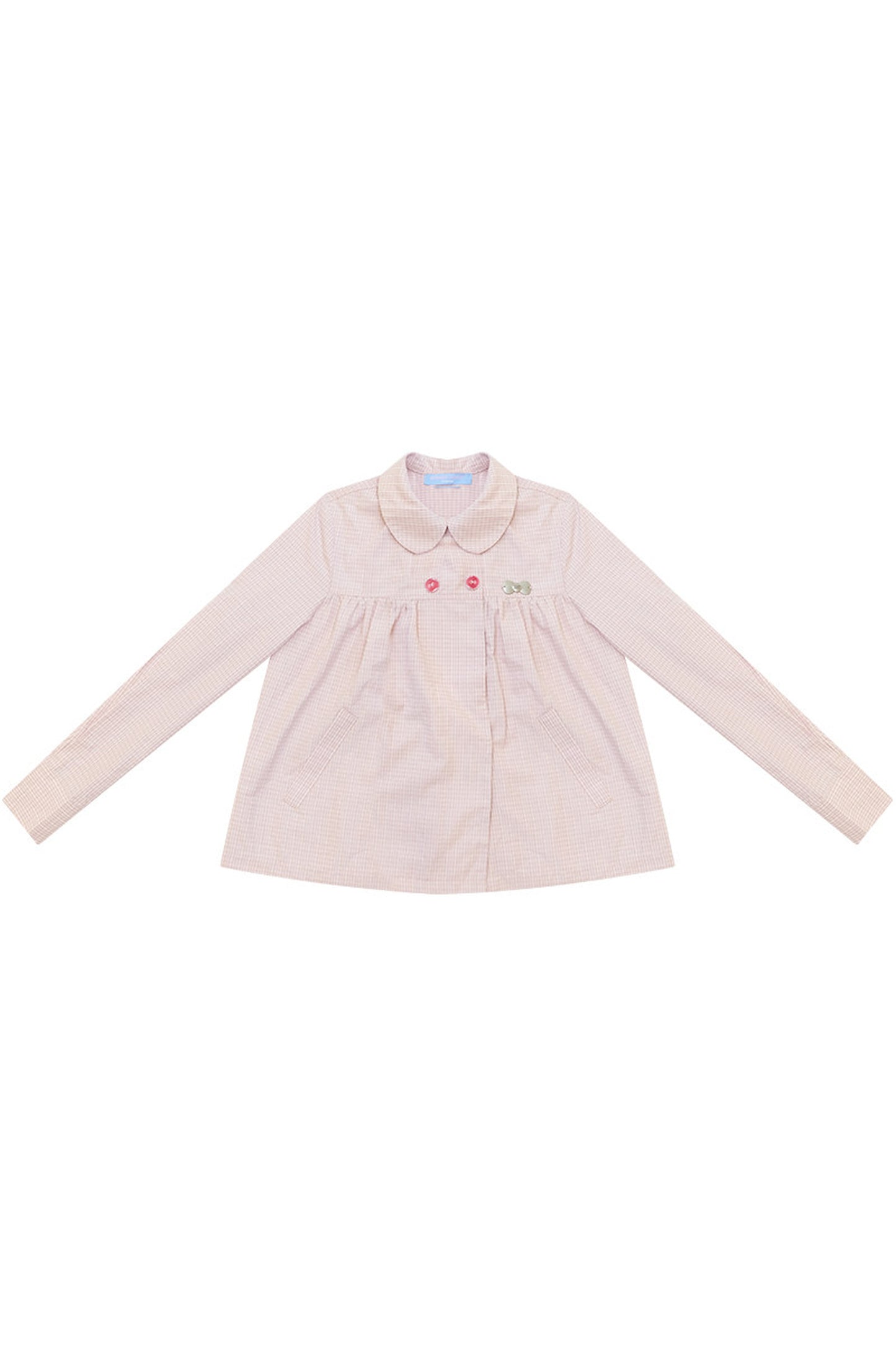 Pink Plaid Doll Collar Shirt
