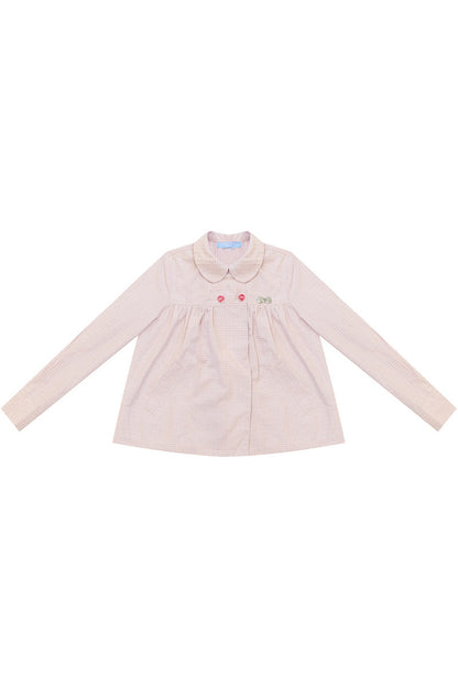 Pink Plaid Doll Collar Shirt