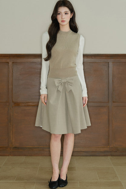 Long-Sleeved Round-Neck Knit Base Layer Top