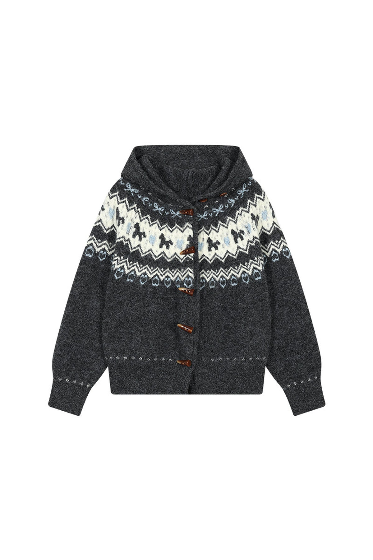 Fair Isle Toggle Knit Cardigan