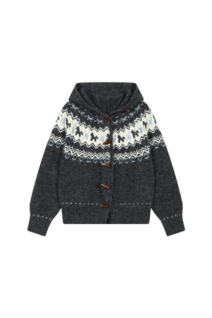 Fair Isle Toggle Knit Cardigan
