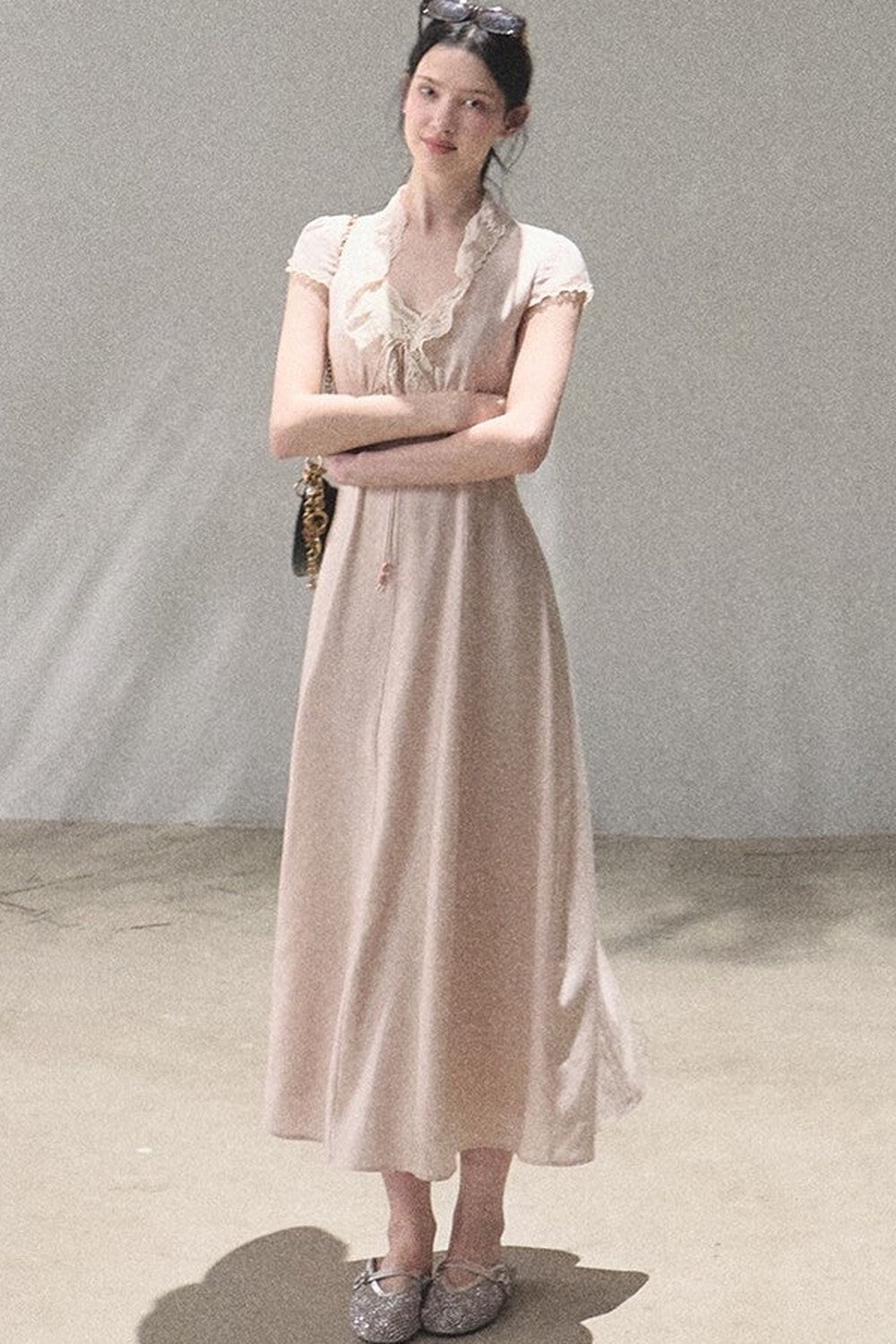 Lyocell Linen Lace Dress Set
