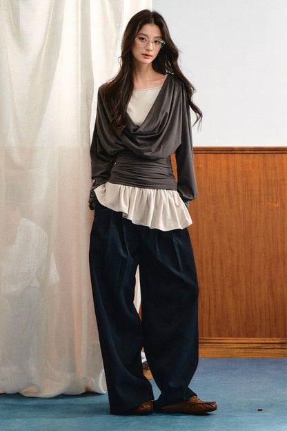 Natural Waist Lace Wide-Leg Pants