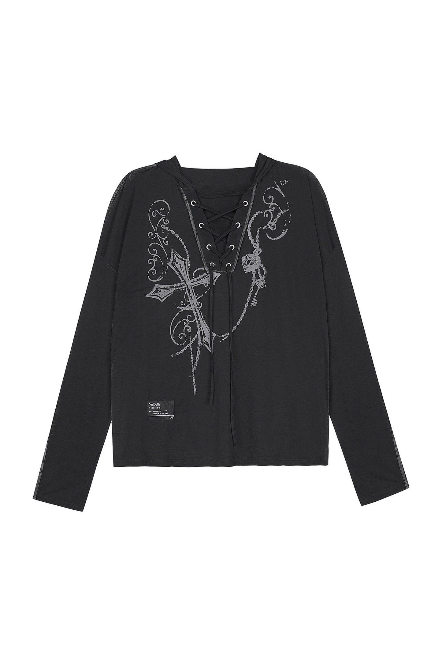 Dark Cross Hooded Top