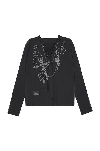 Dark Cross Hooded Top