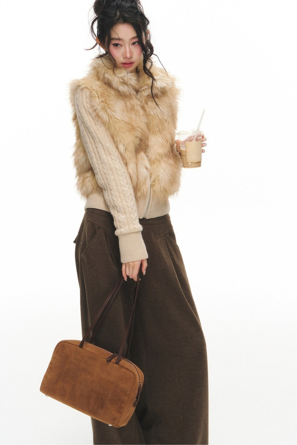 Eco-Fur Vest and Pants Set-Up