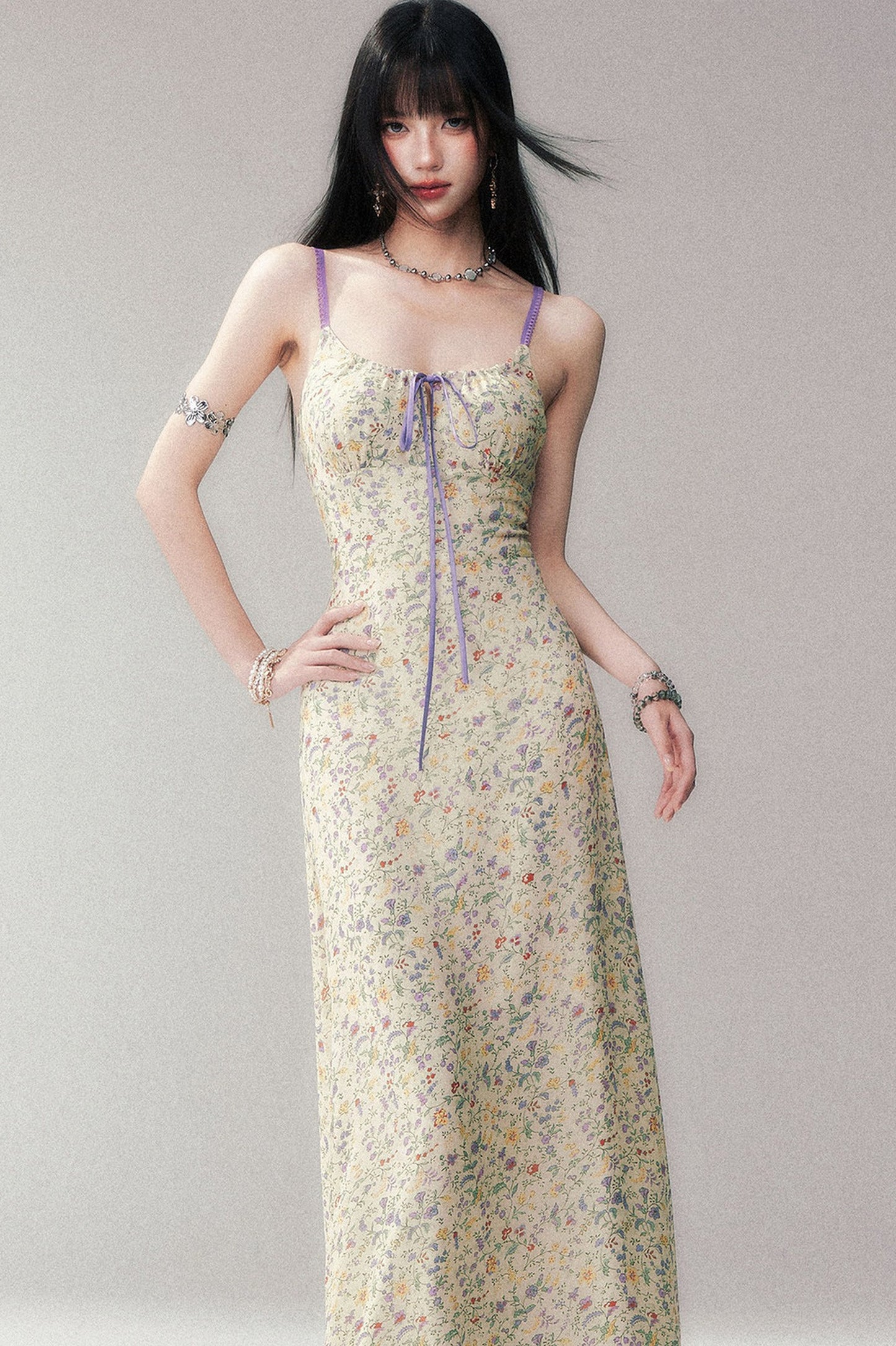 Rayon Spaghetti Strap Floral Dress