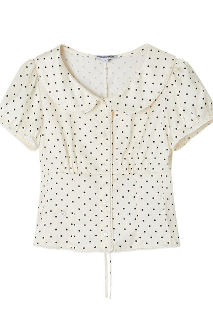 Polka Dot Doll Collar Shirt