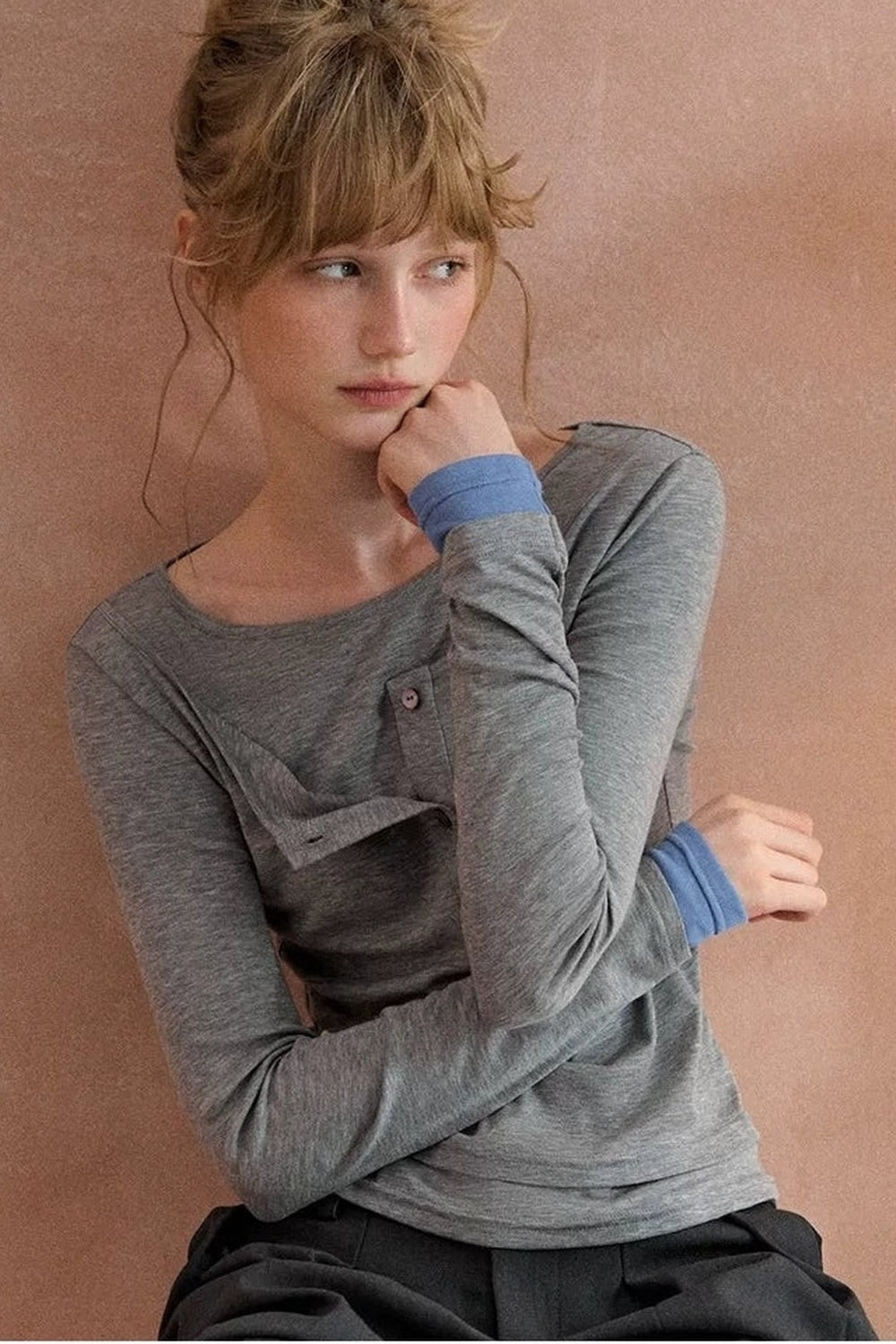 Layered-Look Long-Sleeved T-Shirt