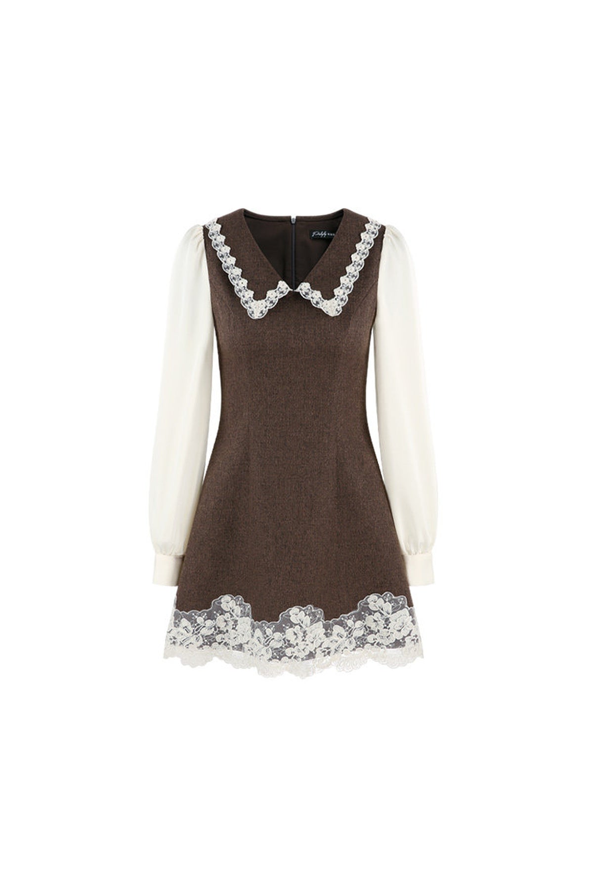 Lace Patchwork Layered-Look A-Line Dress