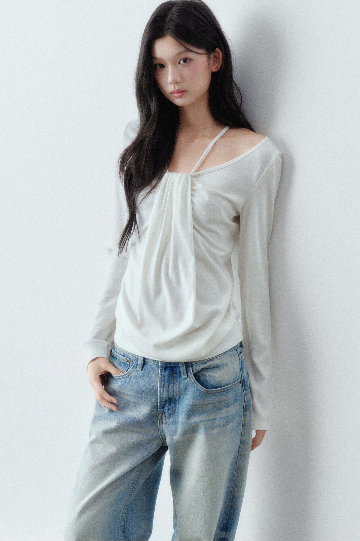 Lyocell Wool Large Round Neck T-shirt