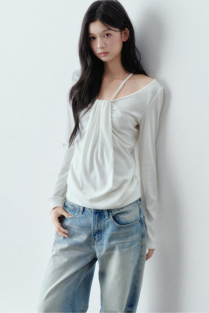 Lyocell Wool Large Round Neck T-shirt