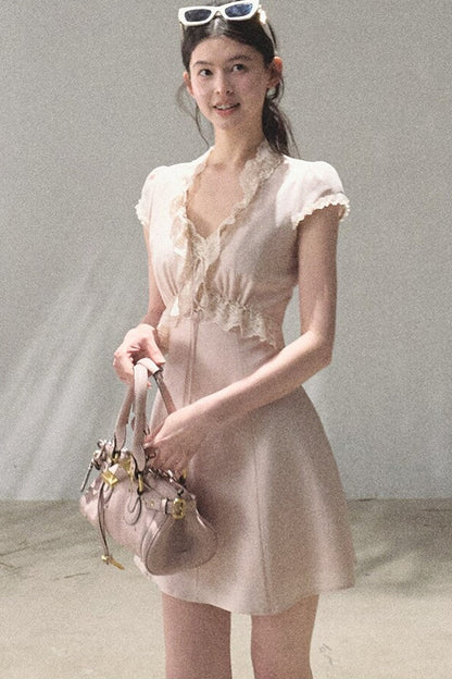 Lyocell Linen Lace Dress Set