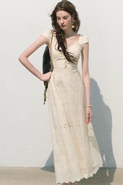 Trägerkleid mit französischer Spitze