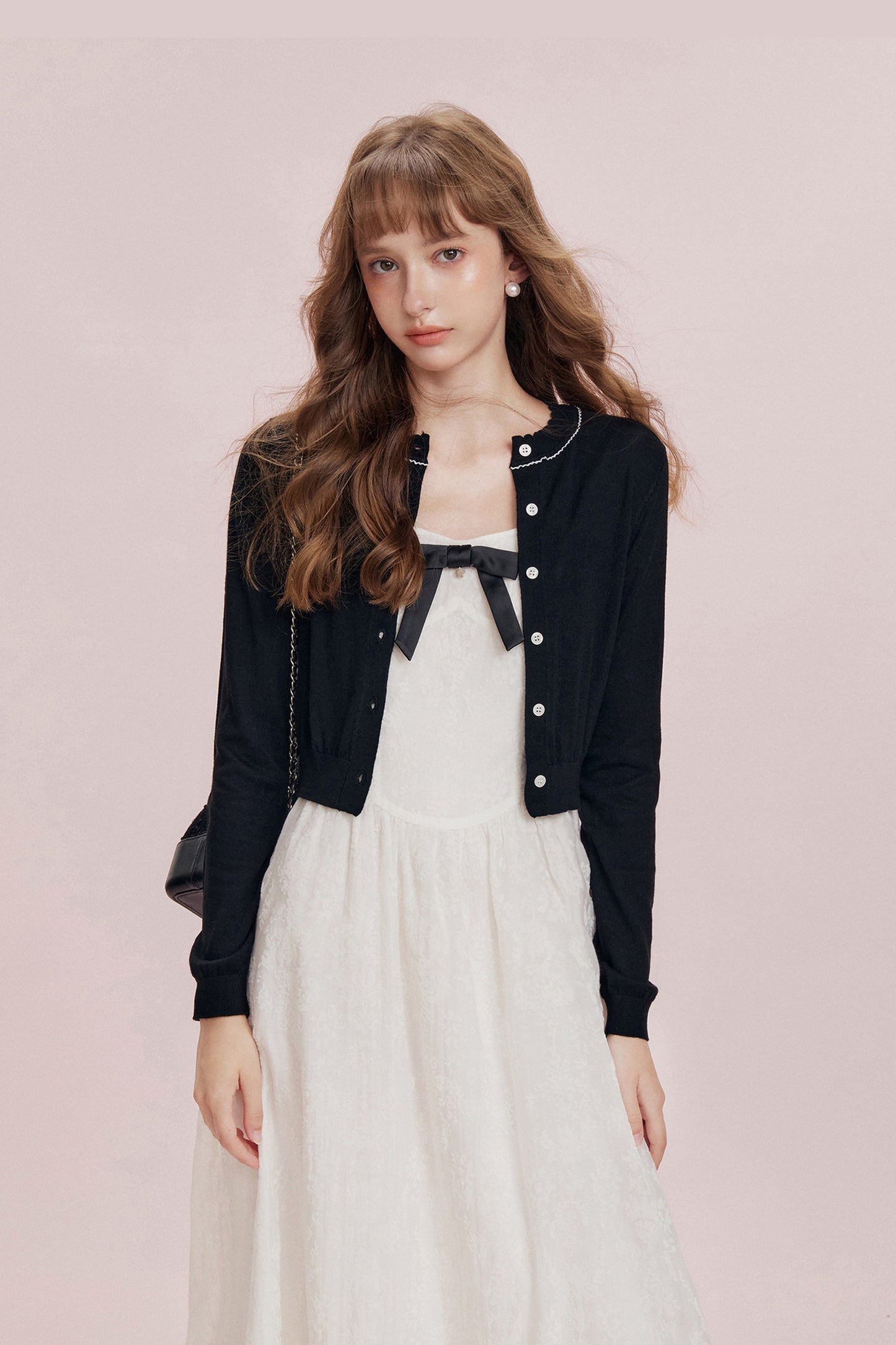 Romantic Cashmere Wavy Cardigan