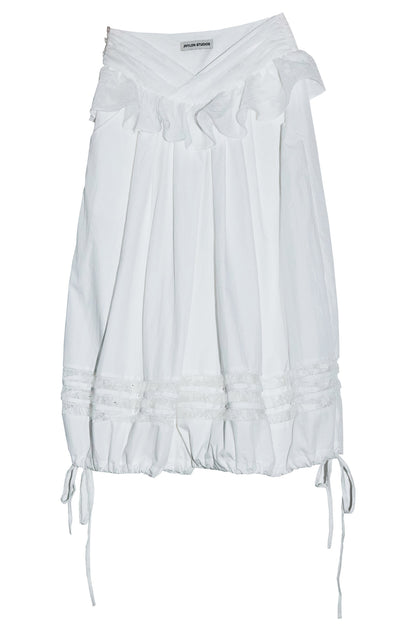 Floral Ruffle Top And White Balloon Pants