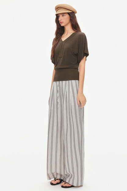 Lyocell Linen Blend Wide-Leg Pants