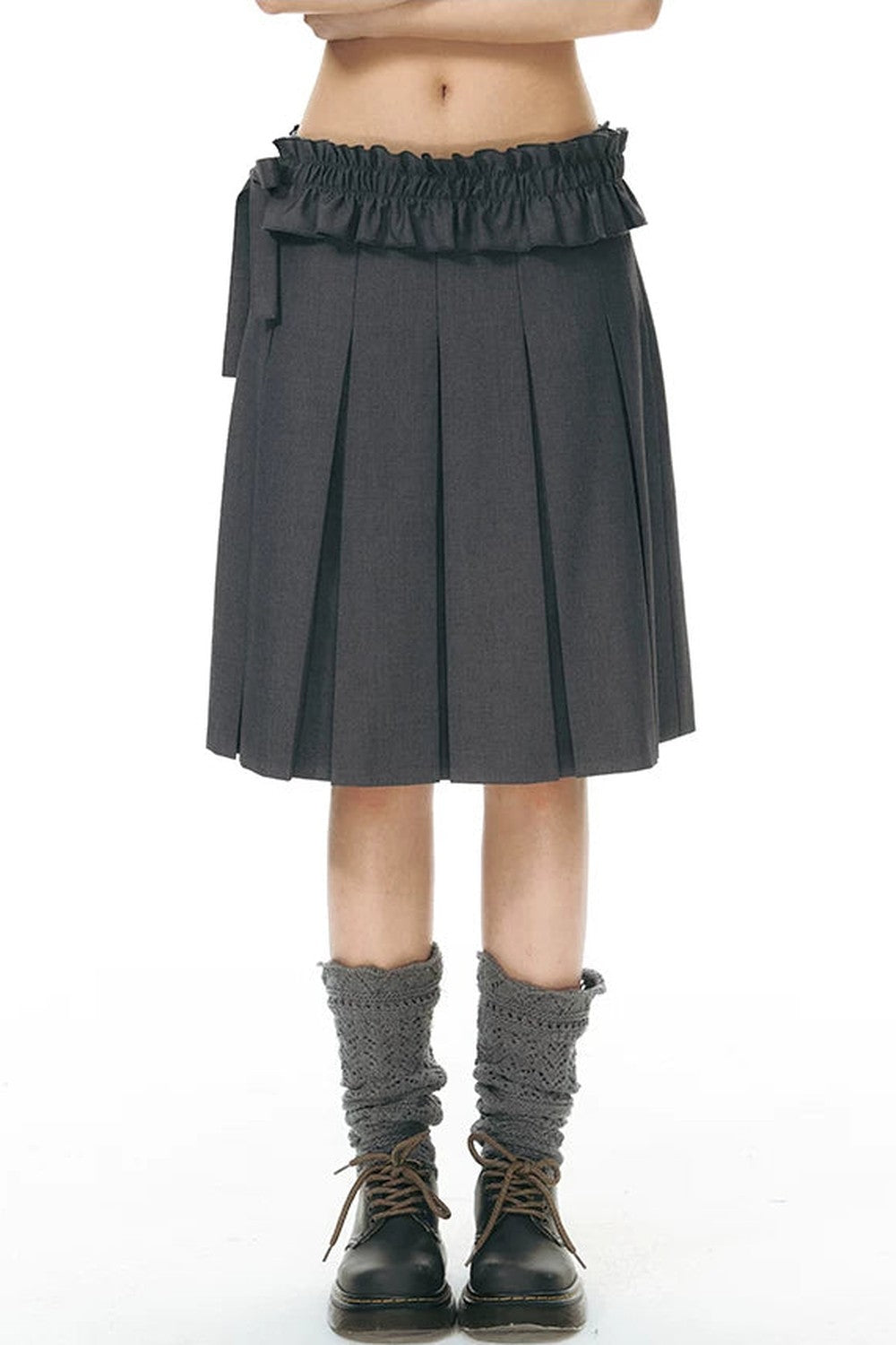 Conjunto de falda plisada desmontable de largo medio