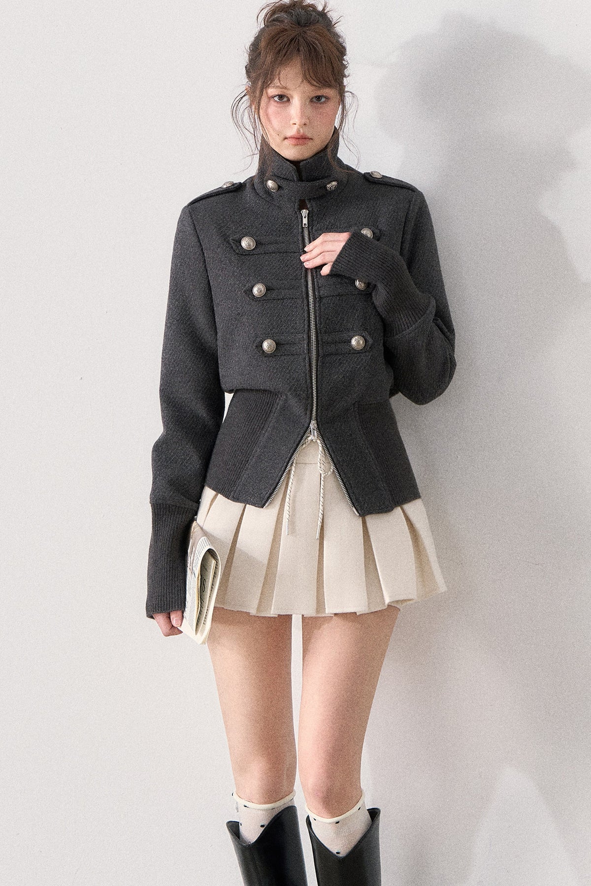 Napoleon Style Double-Breasted Woolen Coat