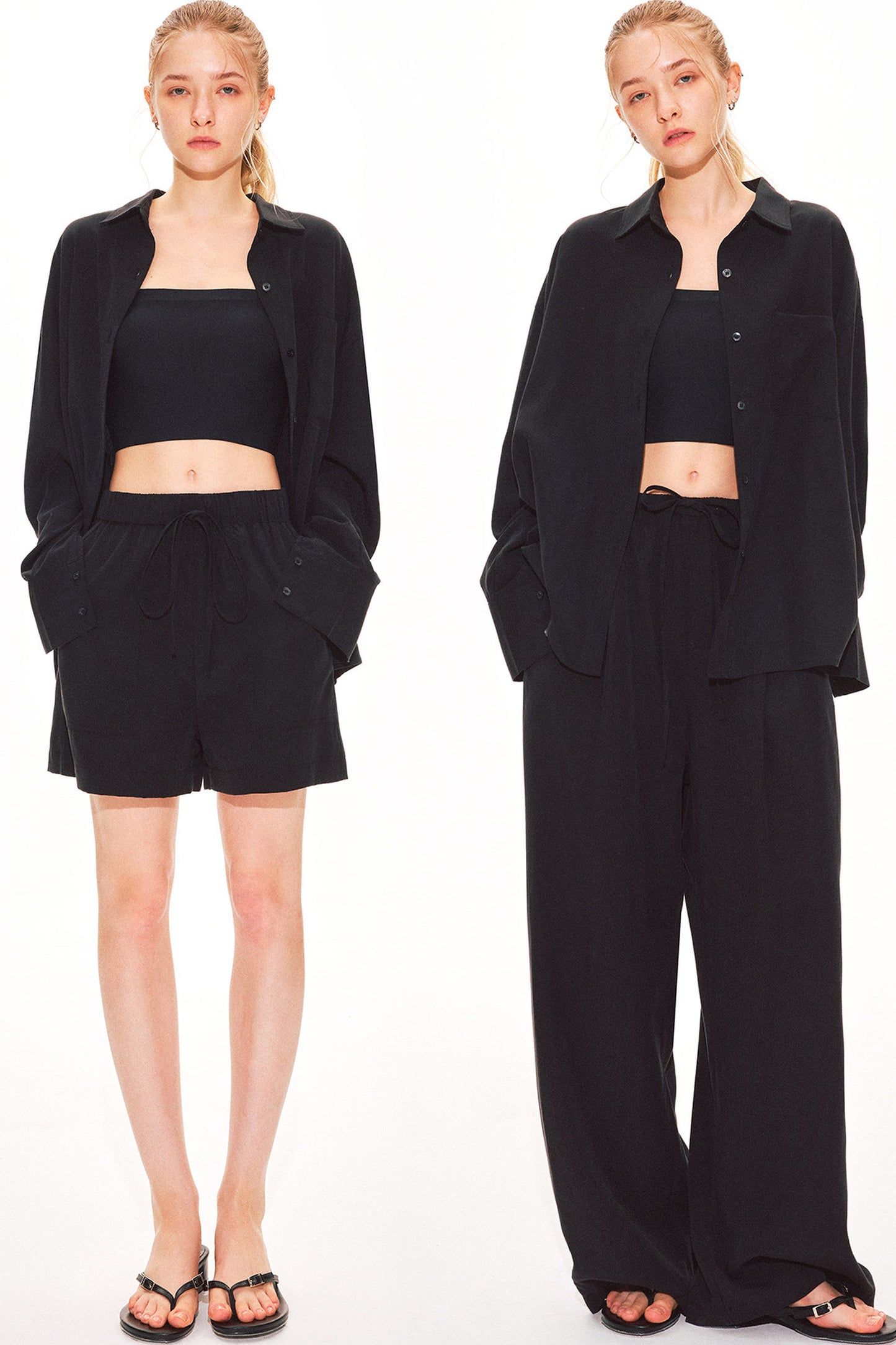 Lyocell Linen Shirt and Shorts Set-Up