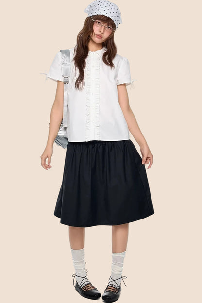 Falda plisada floral retro