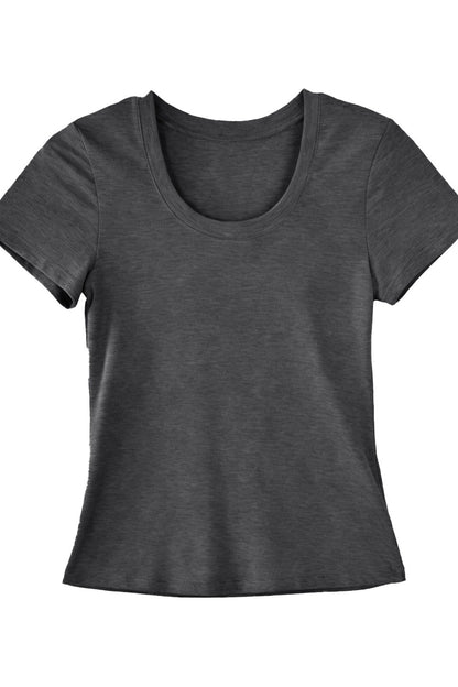 Tencel U-Neck Short-Sleeved T-Shirt