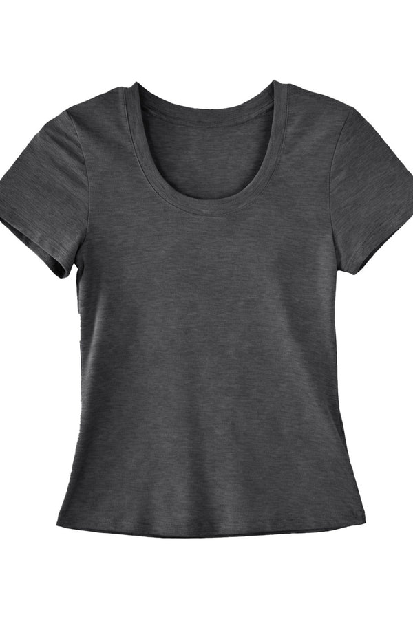 Tencel U-Neck Short-Sleeved T-Shirt