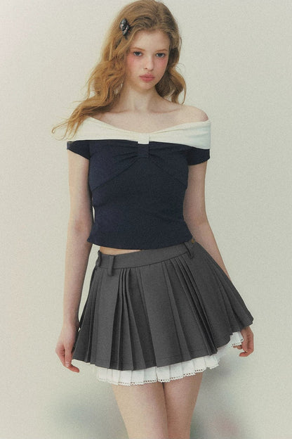 Retro Knit Short Sleeve Top