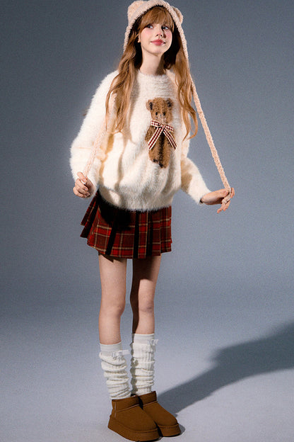 Mink Fur Bear Rabbit Knit Sweater