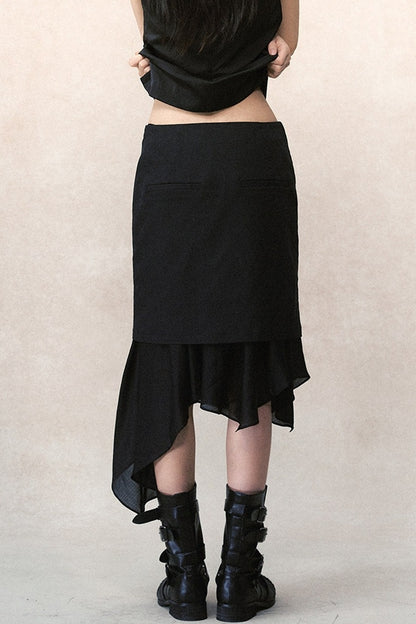 Detachable Ruffle Skirt and Trousers Set