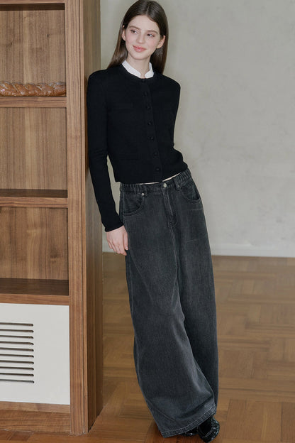 Pantaloni in denim a vita bassa