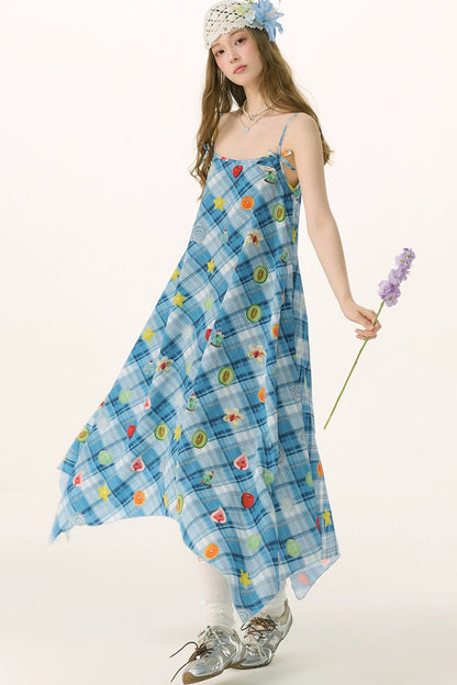 Robe à carreaux avec imprimé amusant Doux rêves