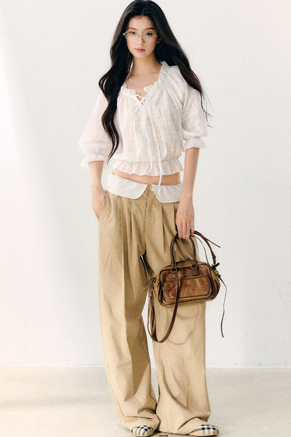 High-Waisted Wide-Leg Pants