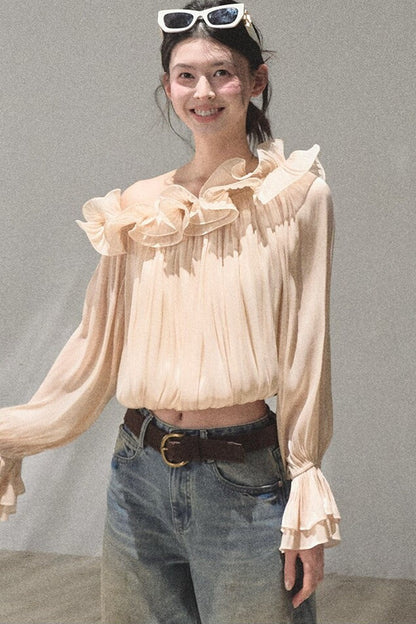 Off-Shoulder Lantern Sleeve Blouse