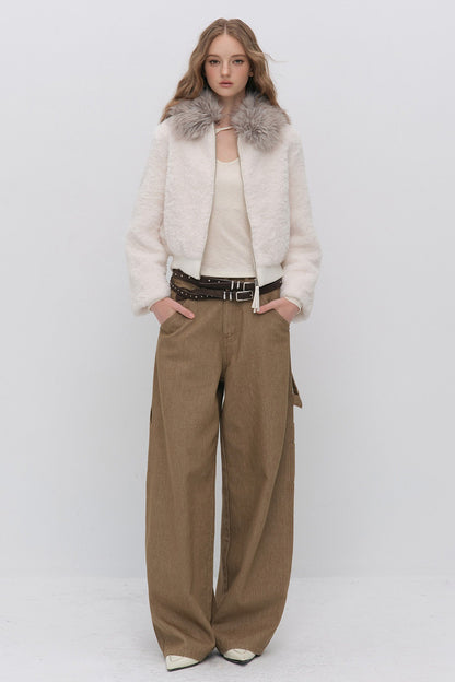 Fur Collar Lamb Wool Jacket