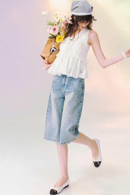 Fireworks Rhinestone Denim Shorts